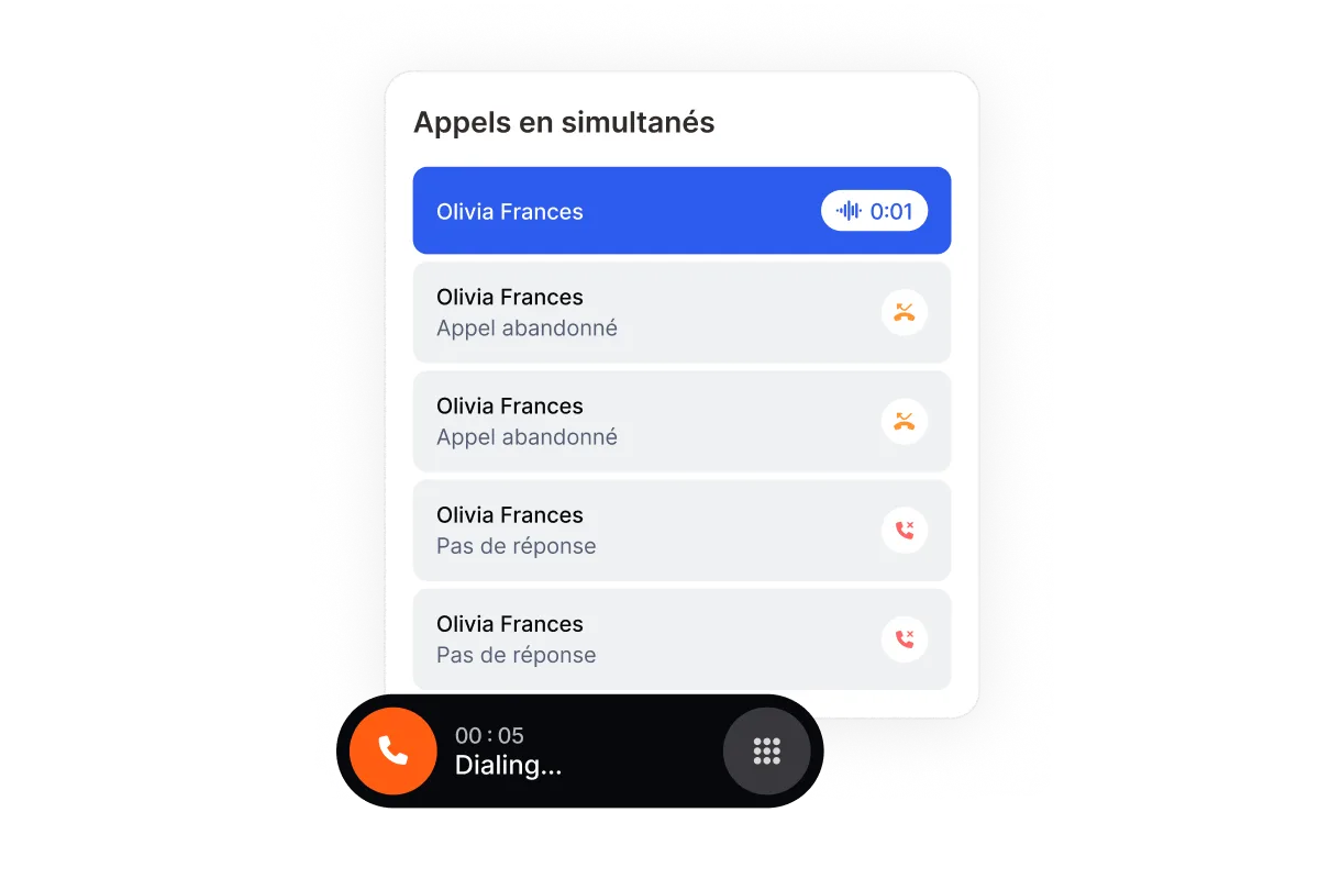 Appels en simultané dans le dialer Flunter