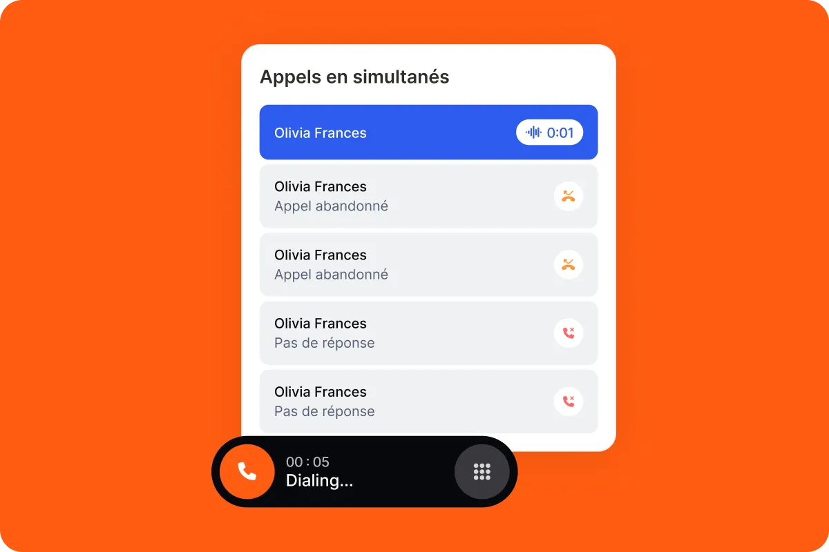 Simultaneous calls in the Flunter dialer
