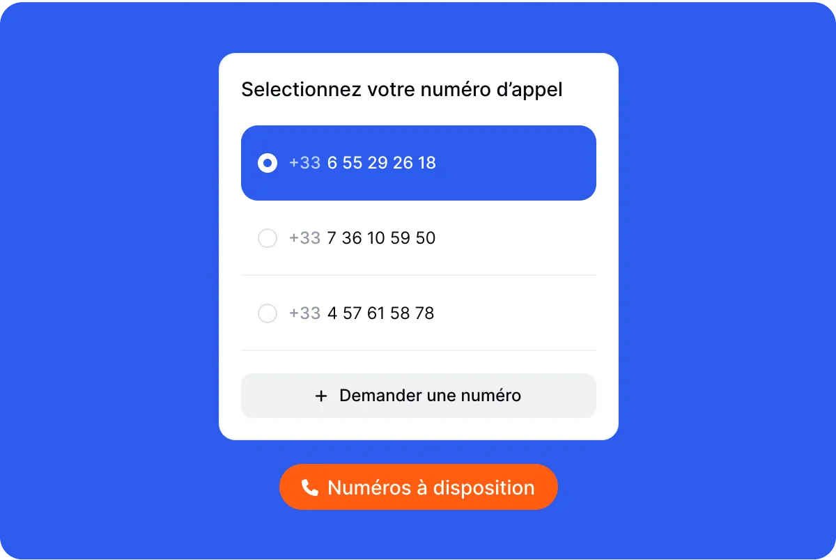 Choix du numéro d'appel dans Flunter