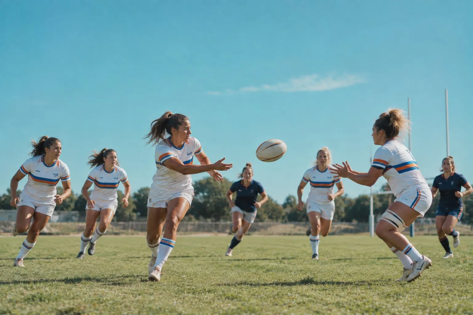Ligne de rugby qui fait circuler le ballon